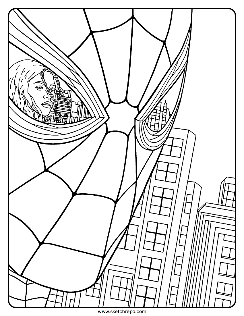 Spider Man Close Up Brand New Day Coloring Page