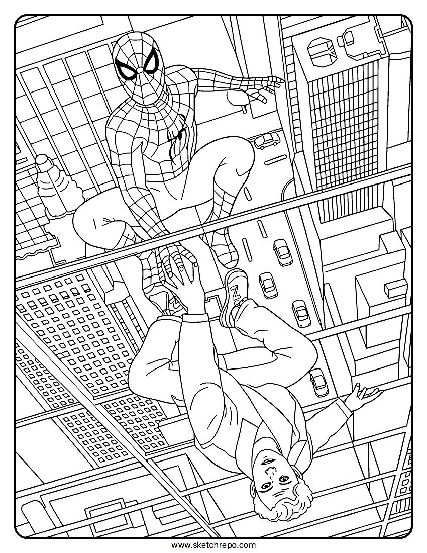 Spider Man Peter Parker Bnd Coloring Page