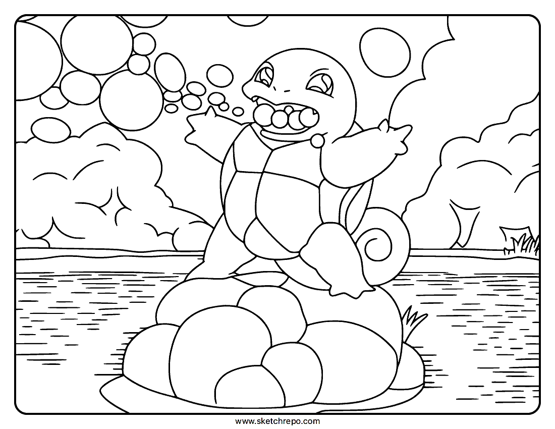 Squirtle Base Set Shadowless Coloring Page