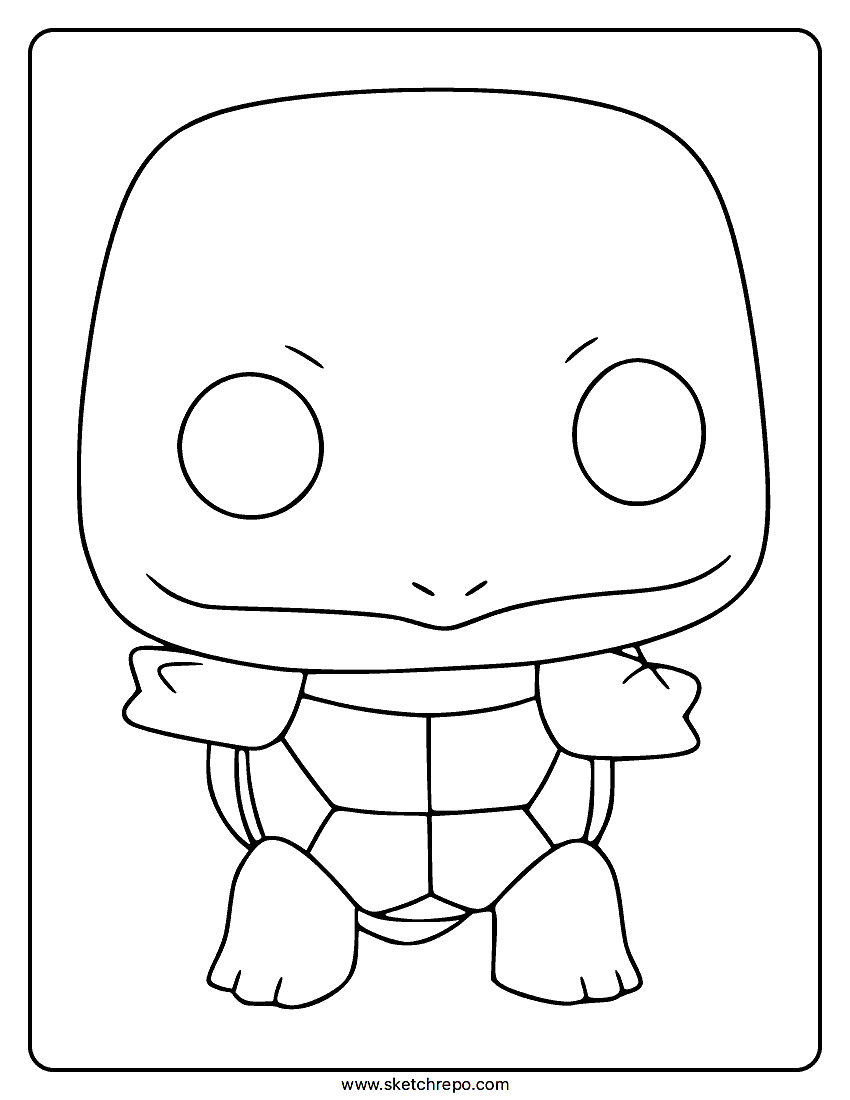 Squirtle Funko Pop Coloring Page