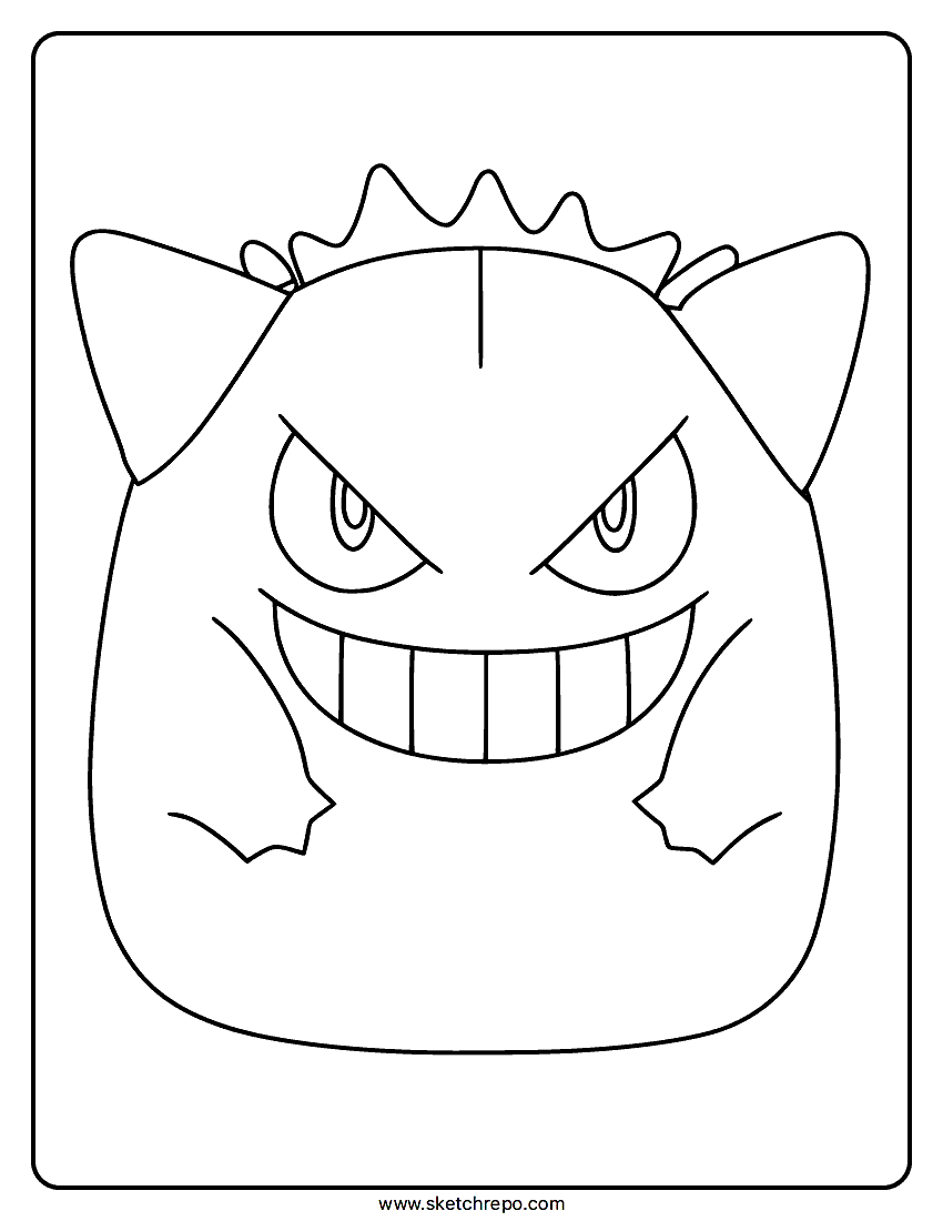 Squishmallow Gengar Coloring Page