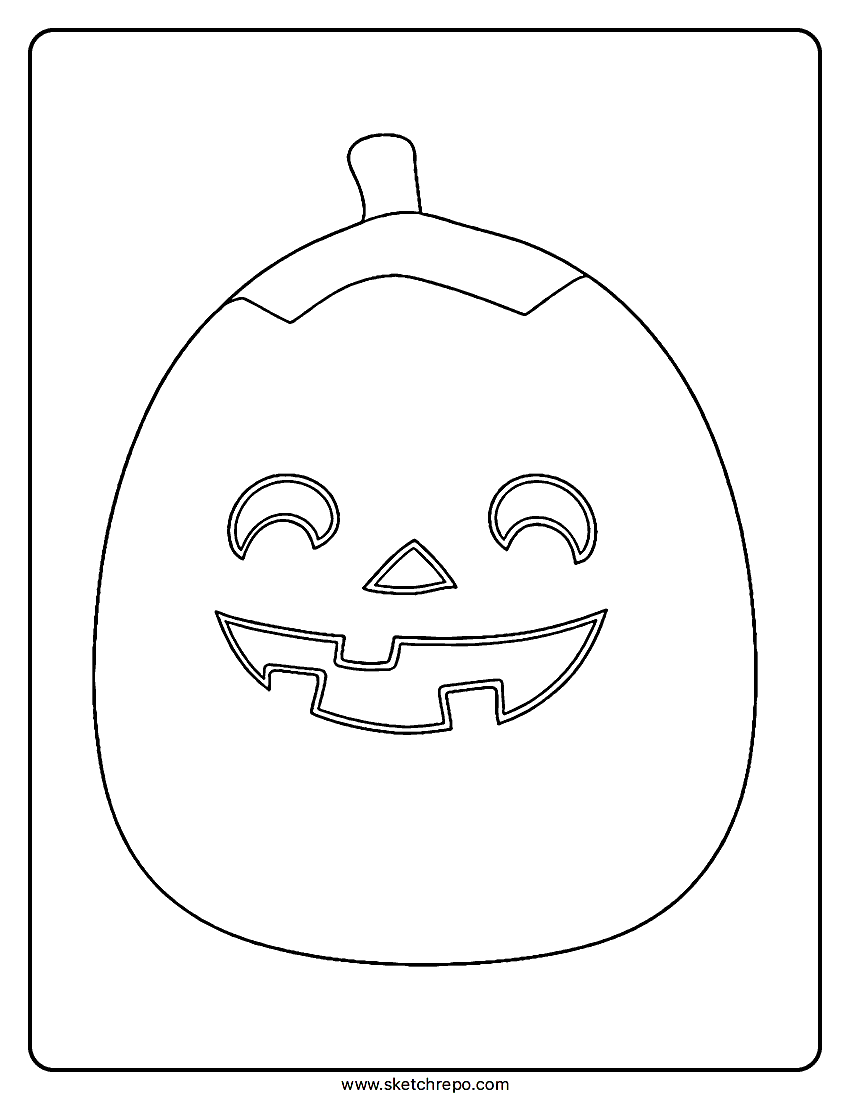 Squishmallow Halloween Jack-o-Lantern Coloring Sheet