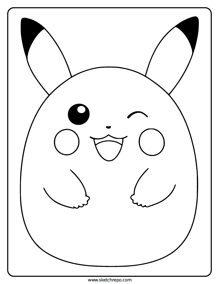 Squishmallow Pikachu Coloring Page