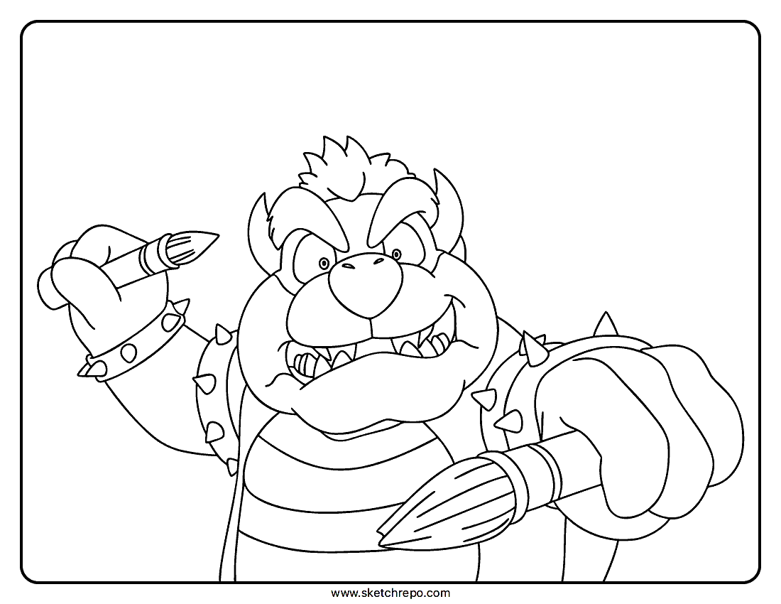 Super Mario Galaxy Movie: Bowser Coloring Page