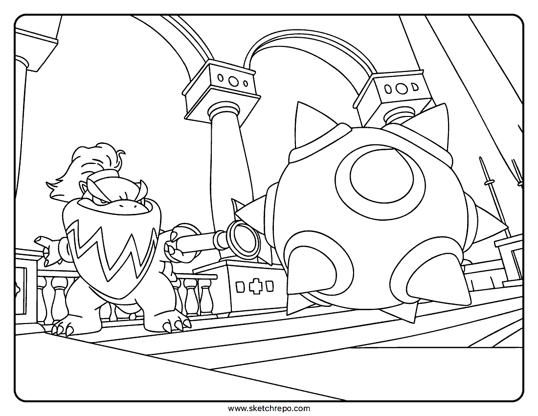 Super Mario Galaxy Movie: Evil Bowser Jr. Coloring Page