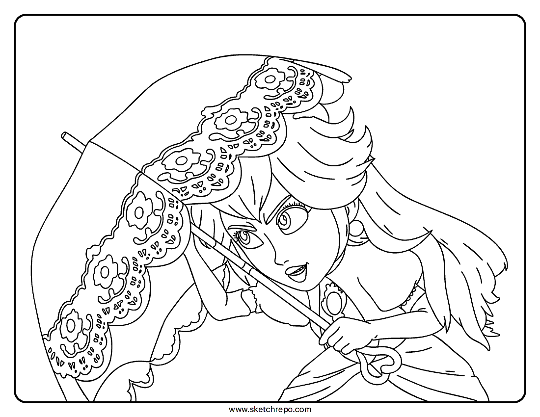 Super Mario Galaxy Movie: Princess Peach Coloring Page