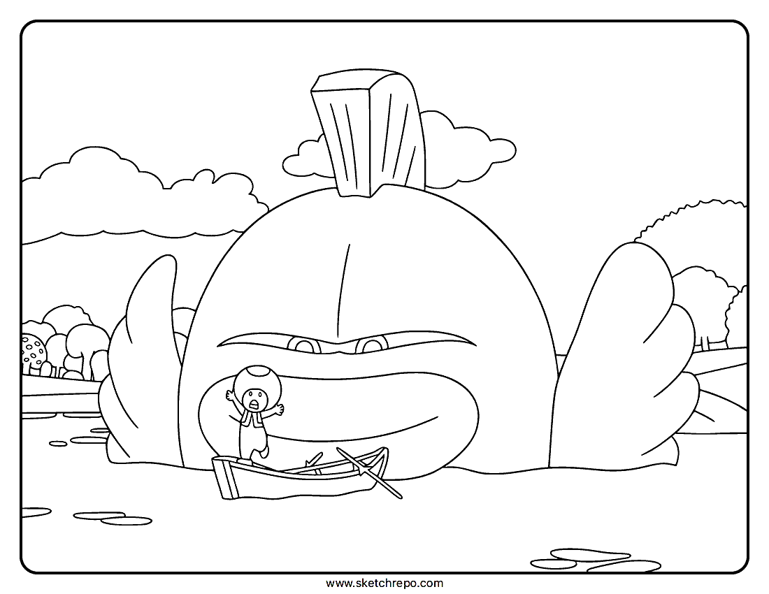 Super Mario Galaxy Movie: Toad and Cheep Cheep Coloring Page