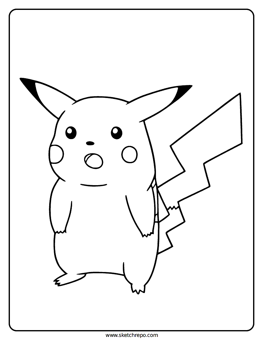 Surprised Pikachu Coloring Page