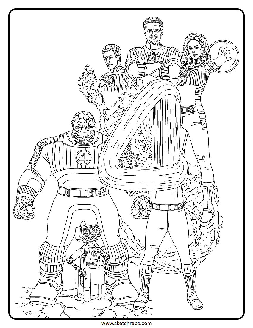 The Fantastic Four First Steps Coloring Page