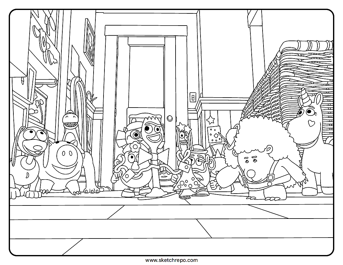 Toy Story 5 Characters Coloring Sheet