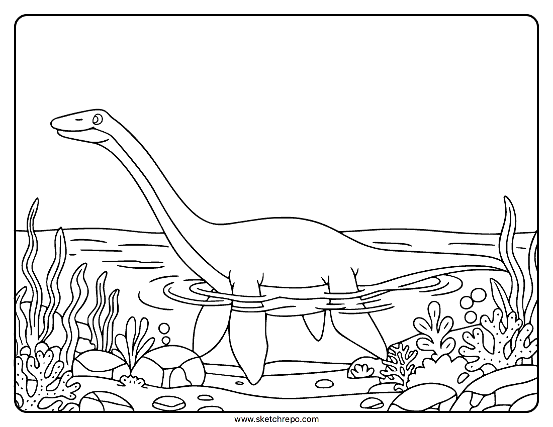 Water Dinosaur Coloring Page