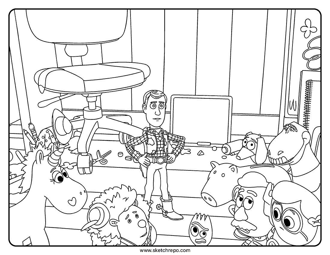 Woody & Other Characters Coloring Sheet