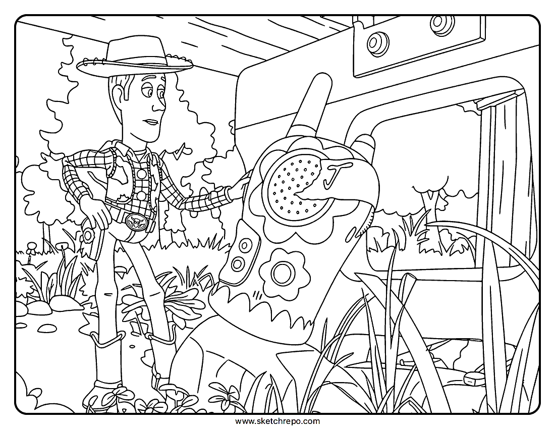 Woody Walkie-Talkie Woody Coloring Page